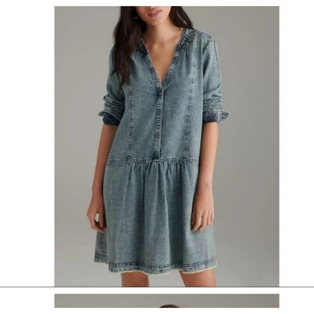 Anthropologie Asymmetrical Denim Dress